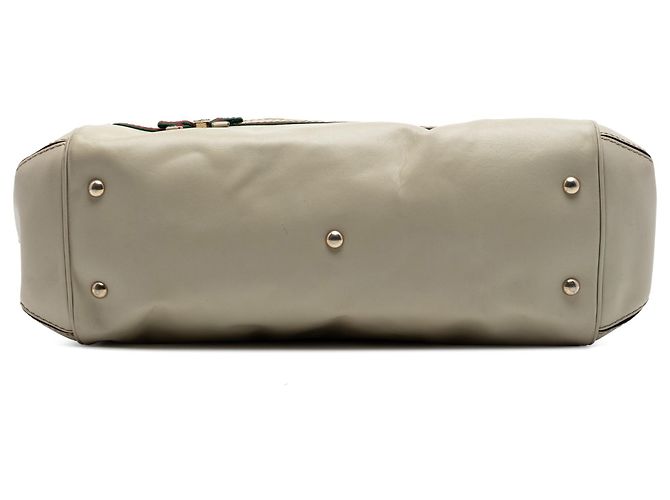 Beige Gucci GG Canvas Web Mayfair Satchel - vista 3