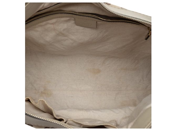 Beige Gucci GG Canvas Web Mayfair Satchel - vista 4