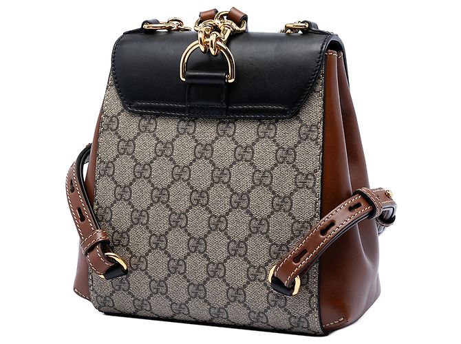 Padlock Zaino Gucci GG Supreme con lucchetto beige - vista 2
