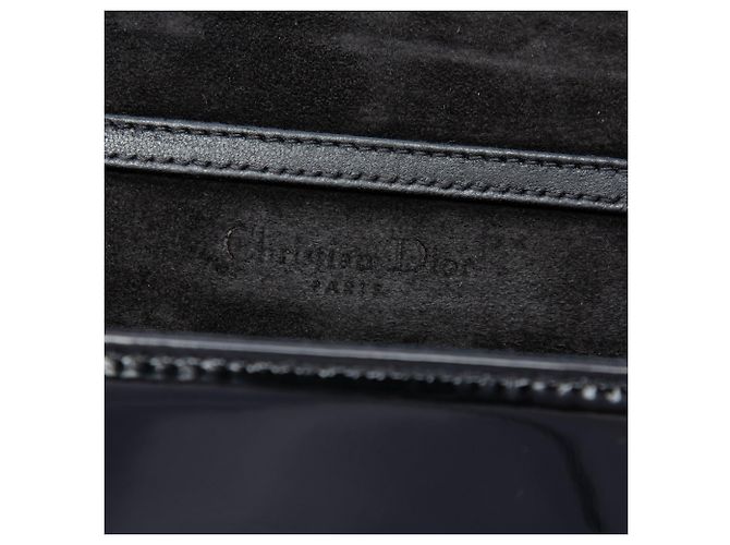 Borsa Diorama con manico e tracolla in vernice nero con borchie - vista 5