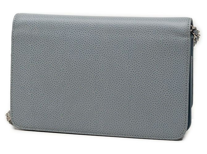 Wallet On Chain Borsa a tracolla con catena Chanel CC Caviar grigia Grigio - vista 2