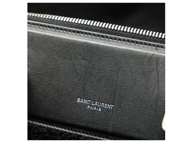 Bolsa de viagem em shearling preto Saint Laurent - vista 8