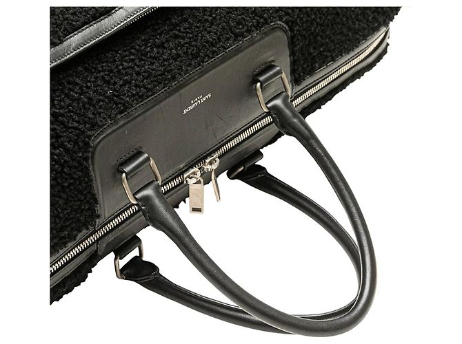 Bolsa de viagem em shearling preto Saint Laurent - vista 9