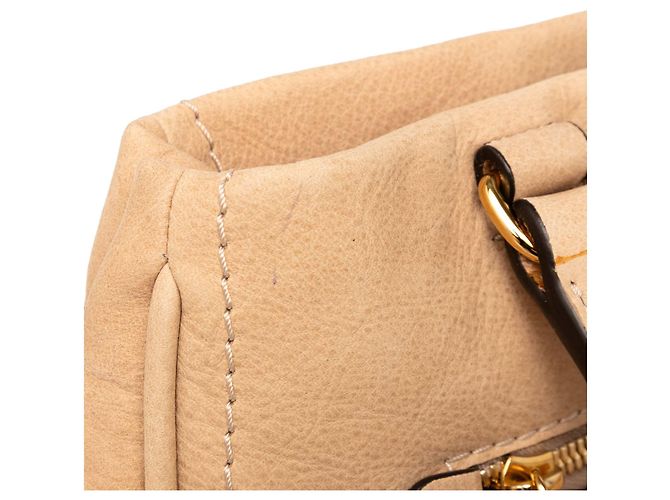Borsa a tracolla LOEWE Nubuck Anagram Madrid Fringe Tan Cammello - vista 7