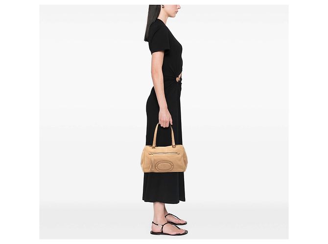 Borsa a tracolla LOEWE Nubuck Anagram Madrid Fringe Tan Cammello - vista 8