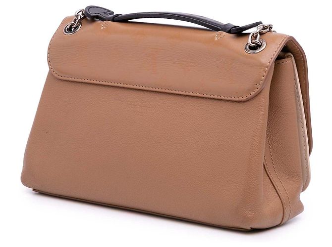 Borsa a tracolla marrone Louis Vuitton Monogram Cuir Plume Ecume Very Chain - vista 2