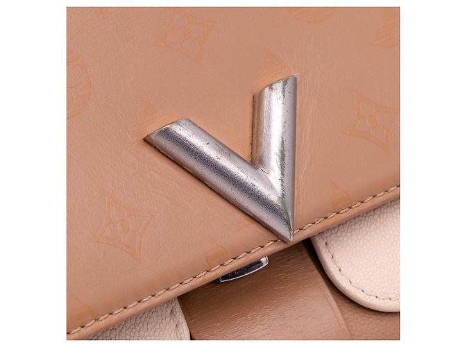 Borsa a tracolla marrone Louis Vuitton Monogram Cuir Plume Ecume Very Chain - vista 6