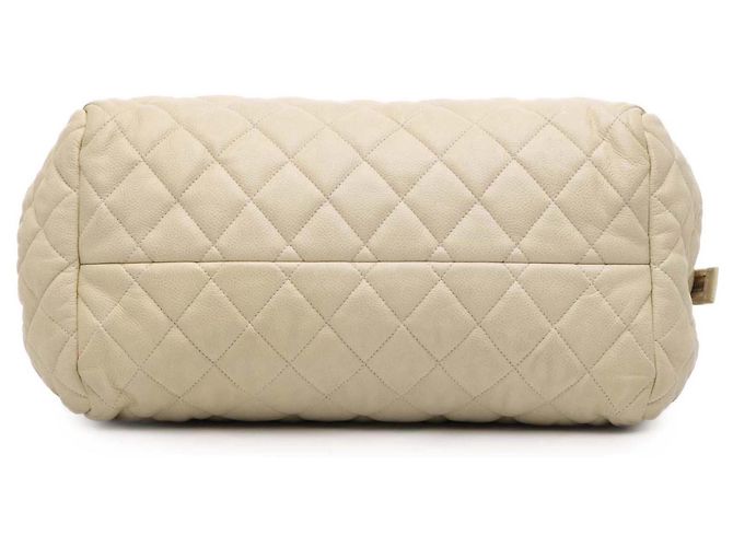 Borsa Bowler Chanel Quilted Caviar Coco Cocoon bianca Bianco - vista 3