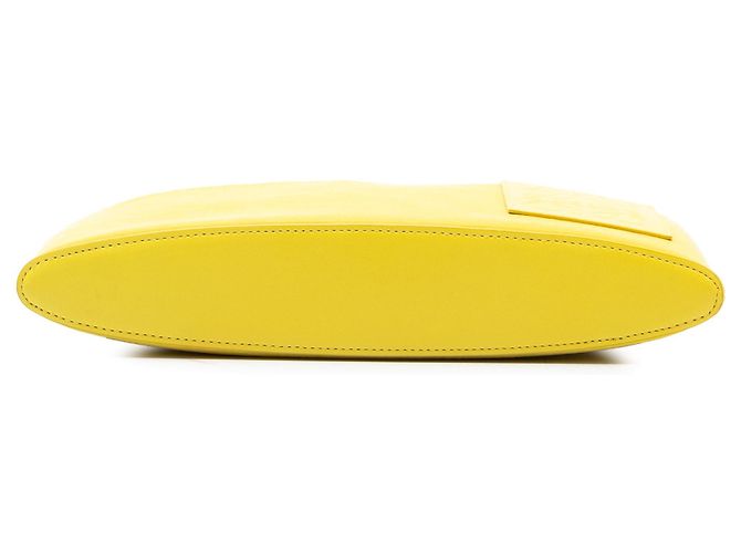 Clutch oblonga in jacquard Repeat Anagram e pelle gialla LOEWE Giallo - vista 3