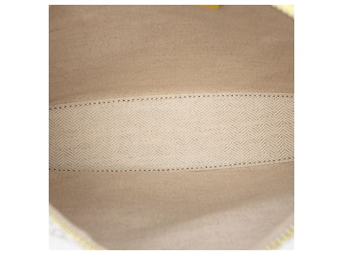 Clutch oblonga in jacquard Repeat Anagram e pelle gialla LOEWE Giallo - vista 4