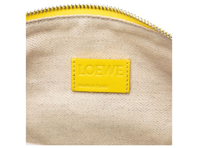 Clutch oblonga in jacquard Repeat Anagram e pelle gialla LOEWE Giallo - vista 5