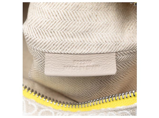 Clutch oblonga in jacquard Repeat Anagram e pelle gialla LOEWE Giallo - vista 6