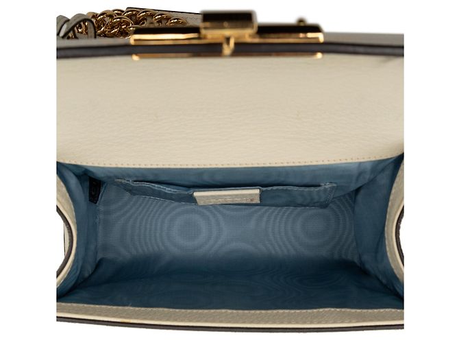 Borsa a tracolla Gucci Small Leather Bee Star Padlock bianca Bianco - vista 4