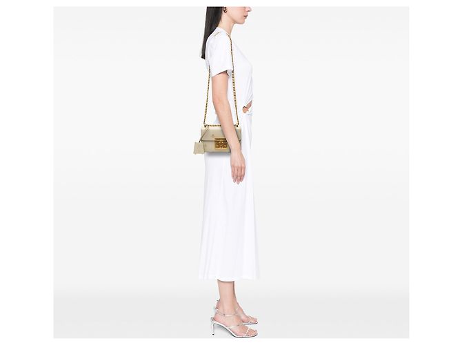 Borsa a tracolla Gucci Small Leather Bee Star Padlock bianca Bianco - vista 8