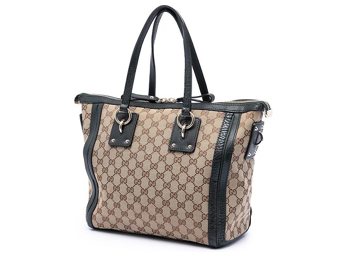 Borsa satchel Gucci Medium GG Canvas beige - vista 2