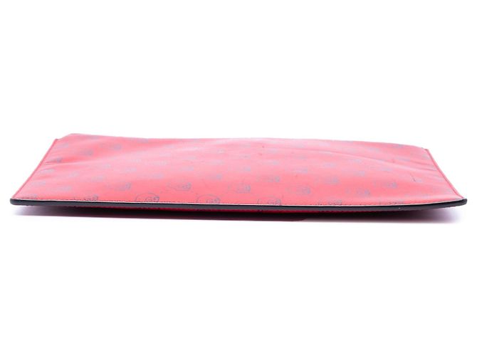 Pochette e clutch Gucci in pelle di vitello rossa Ghost Hamlet Skull Zip Rosso - vista 3