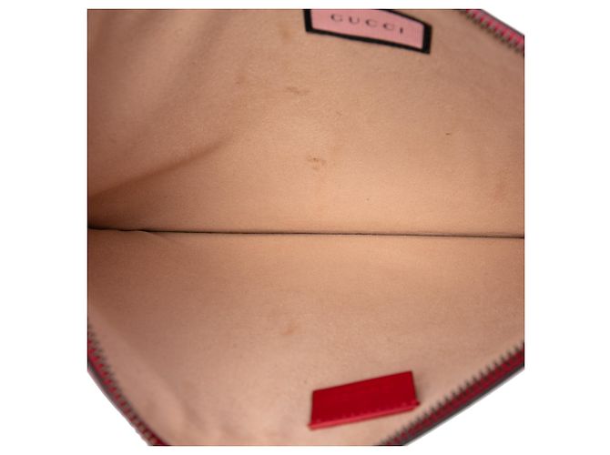Pochette e clutch Gucci in pelle di vitello rossa Ghost Hamlet Skull Zip Rosso - vista 4