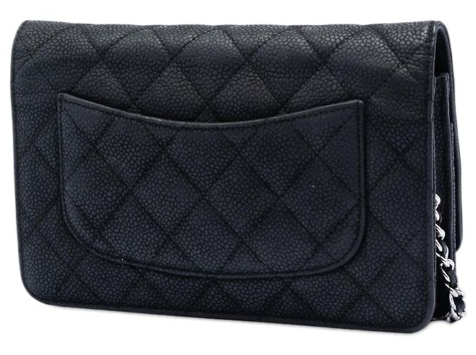 Borsa a tracolla Chanel CC Quilted Caviar Wallet on Chain nera Nero - vista 2