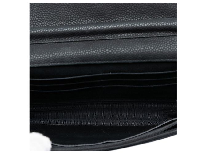 Borsa a tracolla Chanel CC Quilted Caviar Wallet on Chain nera Nero - vista 4