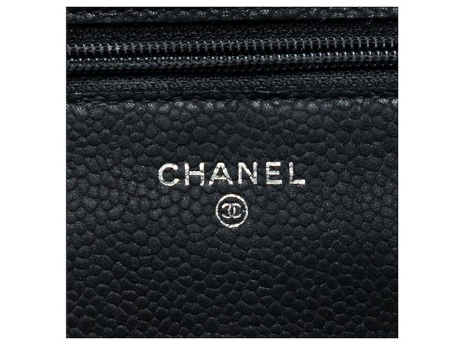 Borsa a tracolla Chanel CC Quilted Caviar Wallet on Chain nera Nero - vista 5