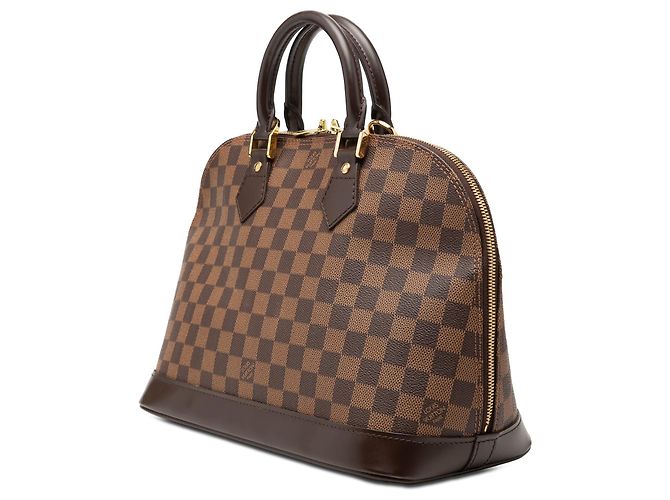 Borsa Louis Vuitton Alma PM in Damier Ebene marrone - vista 2