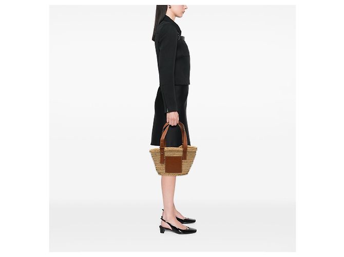Bolso Tote LOEWE Small Raffia Anagram beige - vista 6