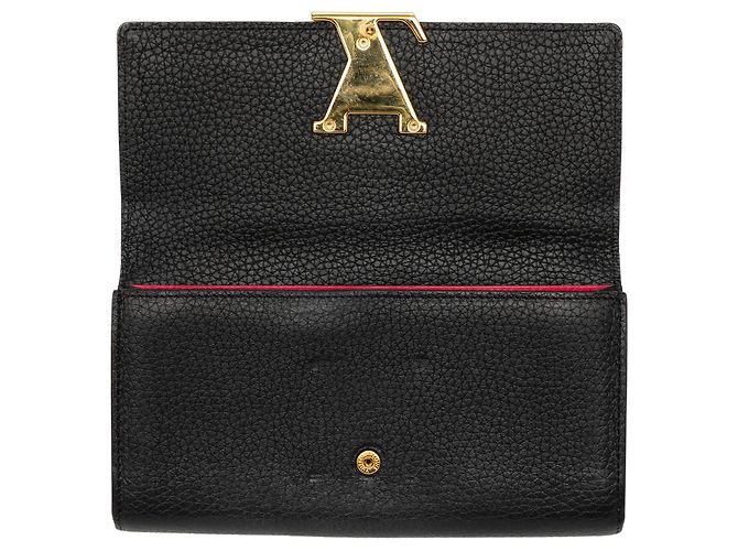 Cartera larga Louis Vuitton Taurillon Capucines negra Negro - vista 9