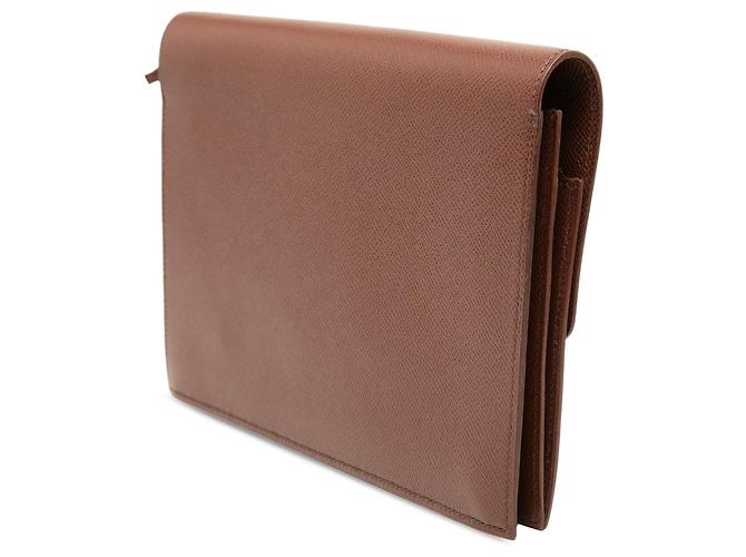 Pochette clutch Hermès Courchevel Jet marrone - vista 2