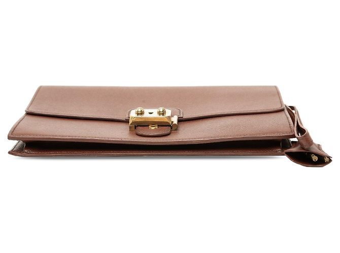 Pochette clutch Hermès Courchevel Jet marrone - vista 3