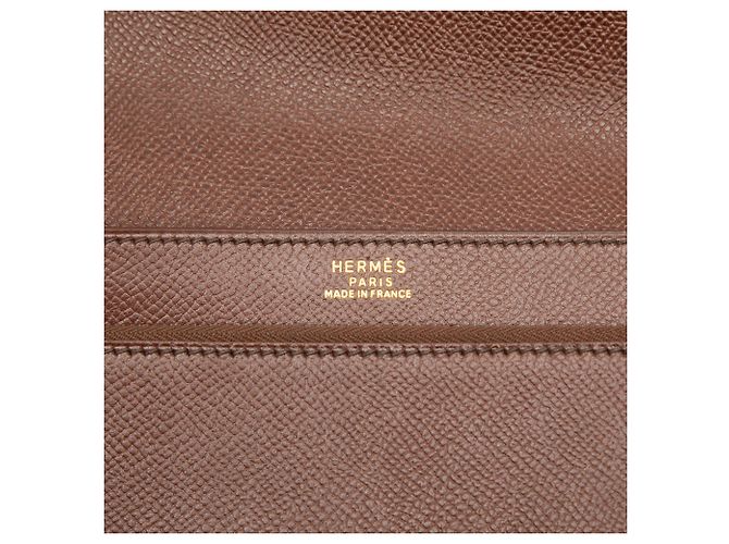 Pochette clutch Hermès Courchevel Jet marrone - vista 5
