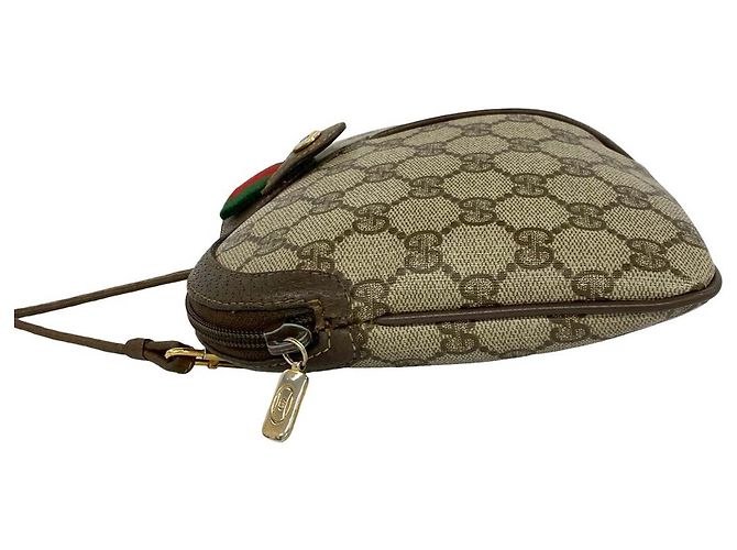 Borsa a tracolla Gucci GG Supreme Web beige - vista 7