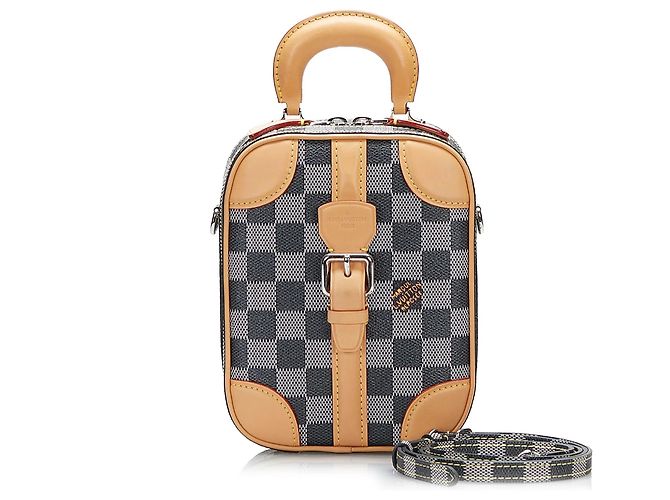 Borsa Louis Vuitton Damier Colors Valisette Verticale Grigia Grigio - vista 10