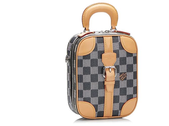 Borsa Louis Vuitton Damier Colors Valisette Verticale Grigia Grigio - vista 2