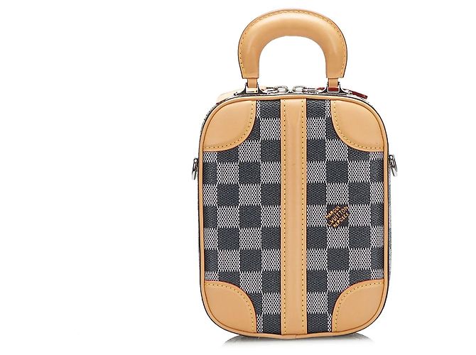 Borsa Louis Vuitton Damier Colors Valisette Verticale Grigia Grigio - vista 3