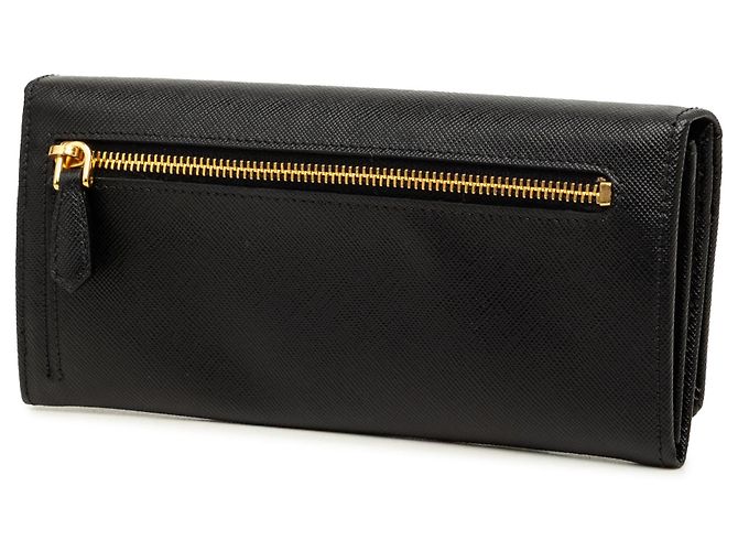 Cartera larga continental Prada Saffiano Lux Bow negra Negro - vista 2