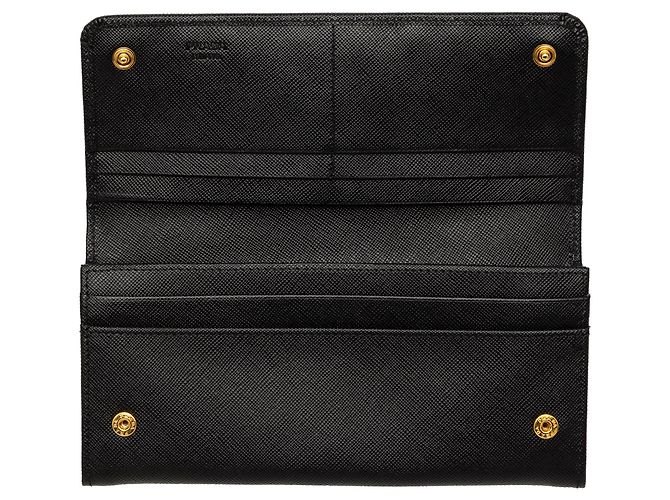 Cartera larga continental Prada Saffiano Lux Bow negra Negro - vista 4