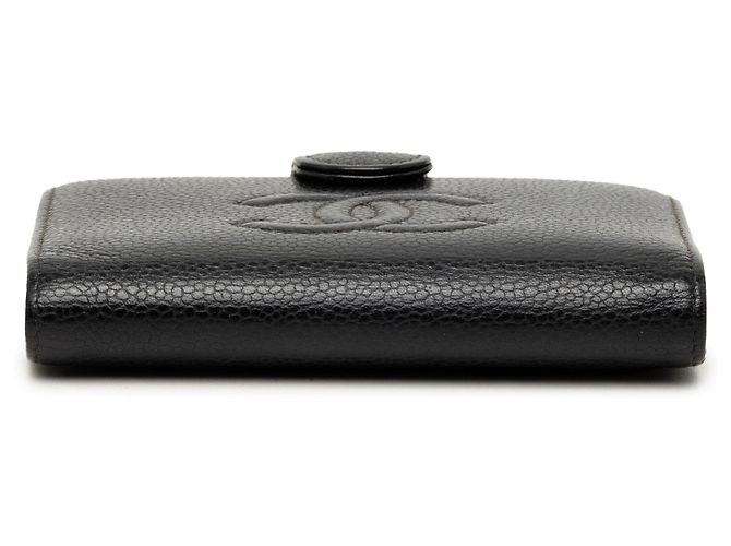 Black Chanel CC Caviar Bifold Wallet Small Wallets - view 3