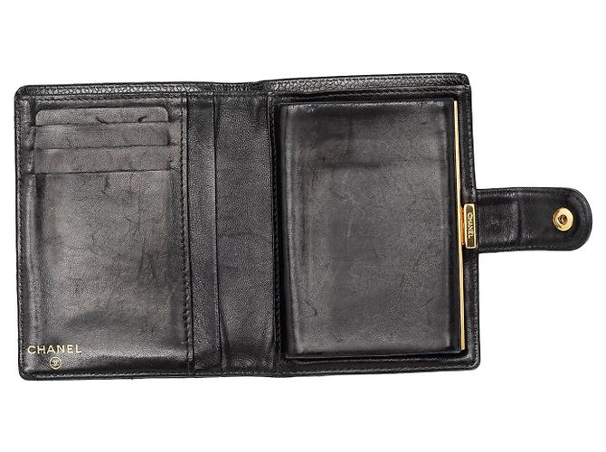 Black Chanel CC Caviar Bifold Wallet Small Wallets - view 4
