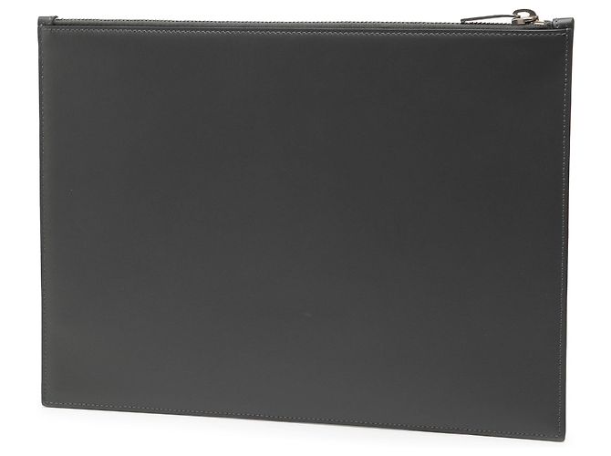 Clutch in pelle nera con zip Saint Laurent Nero - vista 2