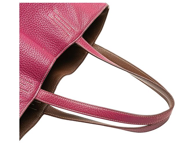 Borsa Tote Hermès Clemence Double Sens 36 rosa - vista 10