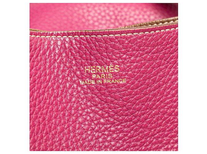 Borsa Tote Hermès Clemence Double Sens 36 rosa - vista 5