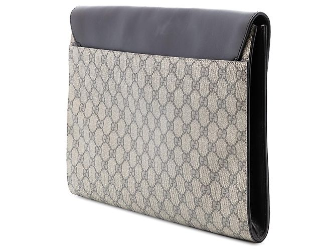 Clutch a bustina Gucci GG Supreme marrone - vista 2