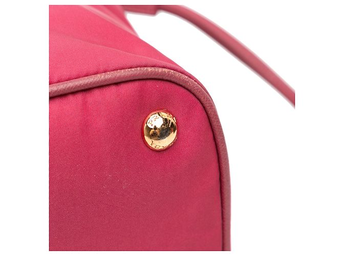 Tote in Tessuto con bordi in Saffiano rosa Prada - vista 10