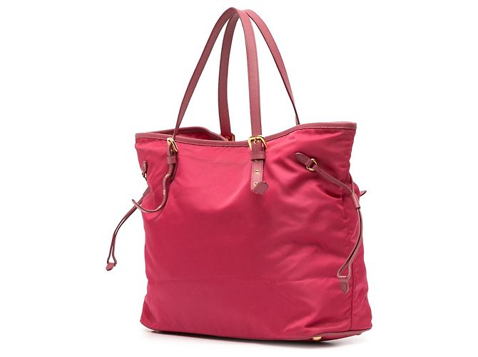 Tote in Tessuto con bordi in Saffiano rosa Prada - vista 2