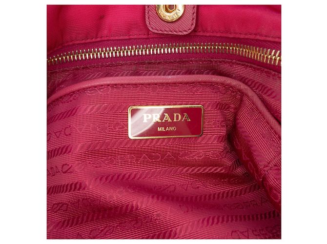 Tote in Tessuto con bordi in Saffiano rosa Prada - vista 5