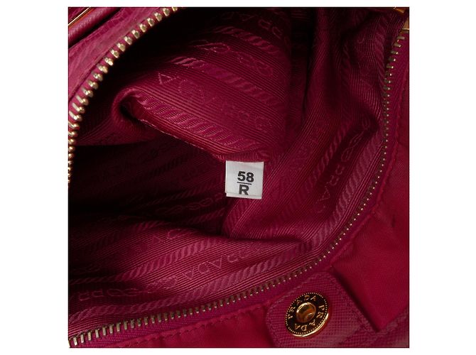 Tote in Tessuto con bordi in Saffiano rosa Prada - vista 6