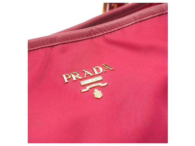 Tote in Tessuto con bordi in Saffiano rosa Prada - vista 8