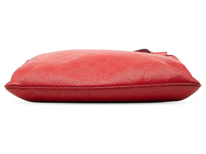Borsa a tracolla rossa Gucci Guccissima Rosso - vista 3