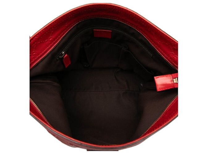 Borsa a tracolla rossa Gucci Guccissima Rosso - vista 4
