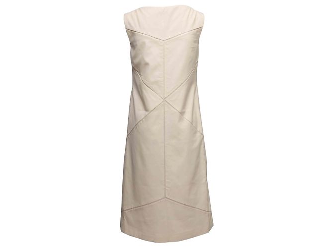 Ärmelloses geometrisches Shiftkleid in Creme Jil sander Größe IT 38 Weiß - Ansicht 3